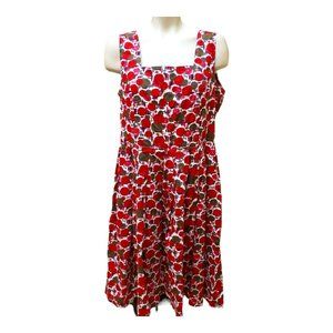 Talbots Fall Floral Square Neck Dress size 16 100%Cotton